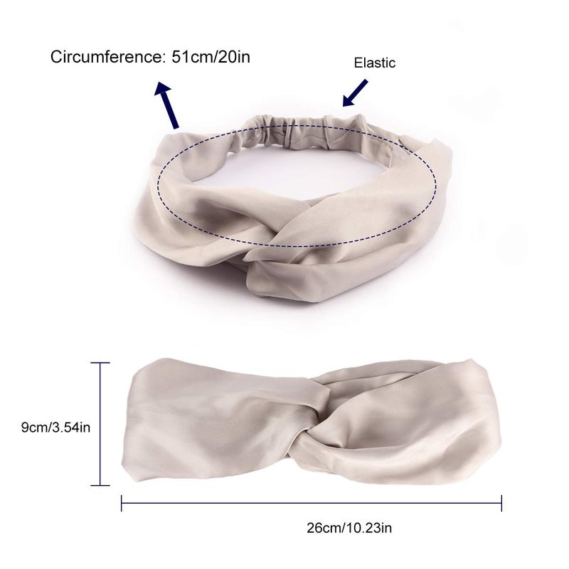 driew Satin Headband, Silk Headbands for Women Pack of 5 - Image 2